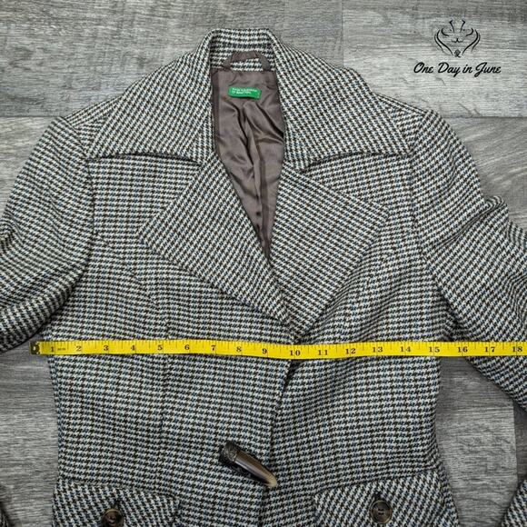 Benetton Vintage Classic Houndstooth Blazer Size 40 (M) - Picture 3 of 5